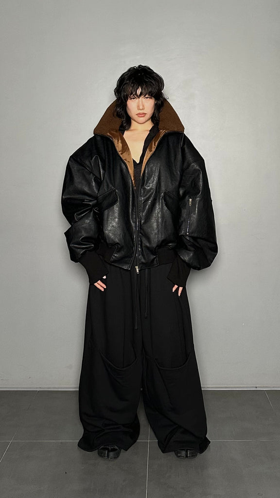 FW25 AMU Unisex. Oversized Padded Jacket #BLACK