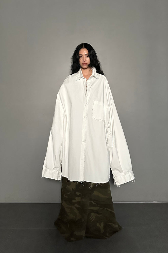 FW24 UNISEX AMU OVERSIZED SHIRT #WHITE