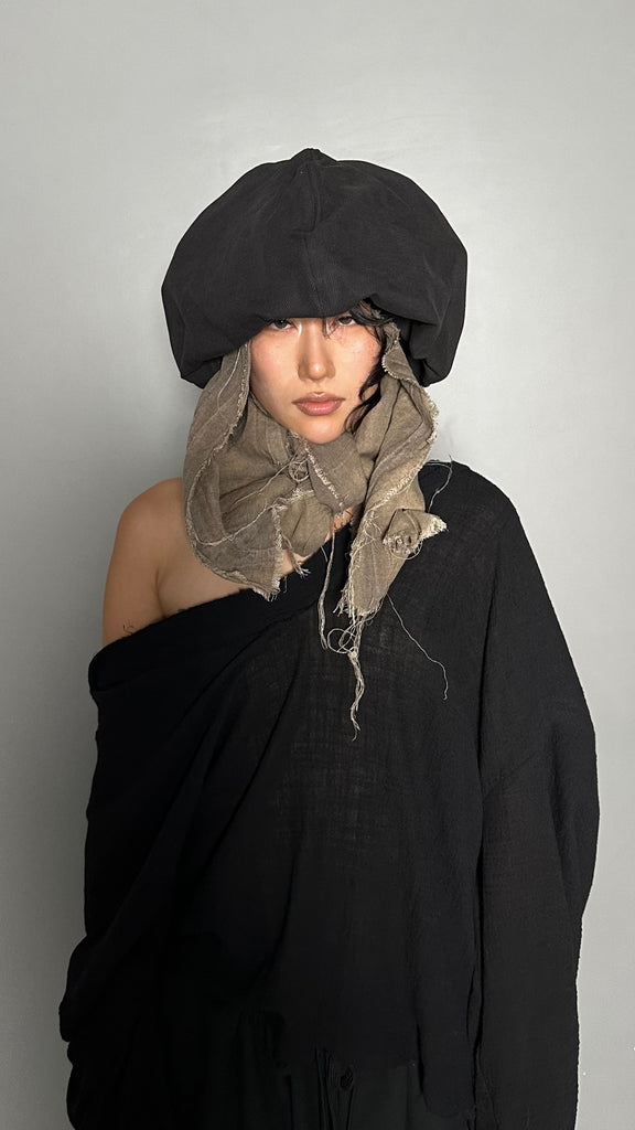 SS25 AMU Unisex. Wire Oversized Stopper Hat #BLACK