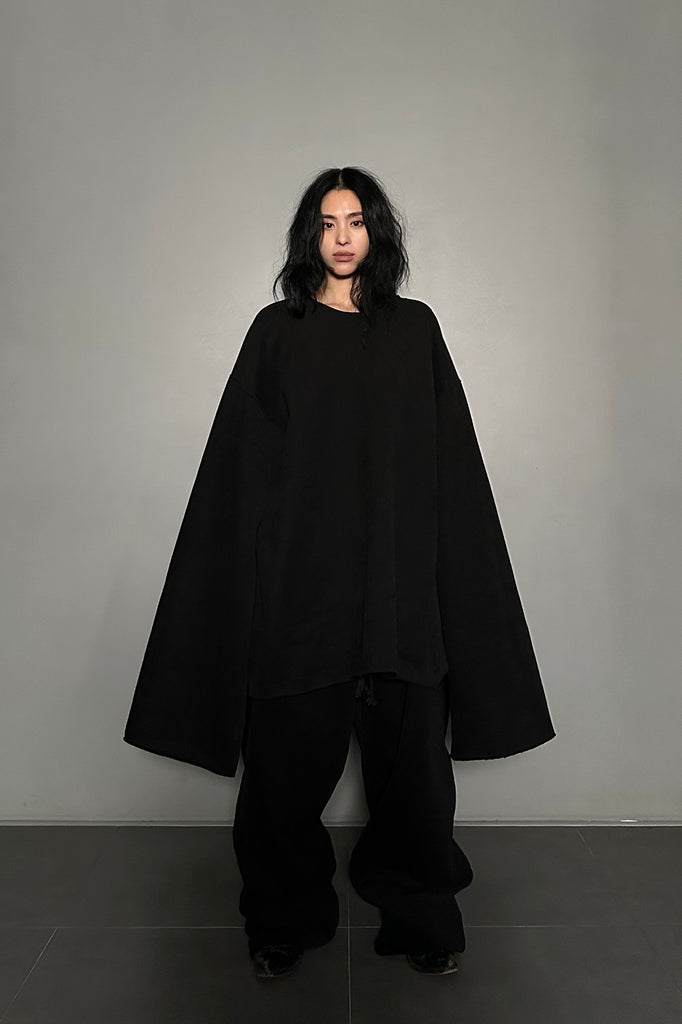 FW24 UNISEX AMU OVERSIZED NAPPED SWEATPANTS #BLACK