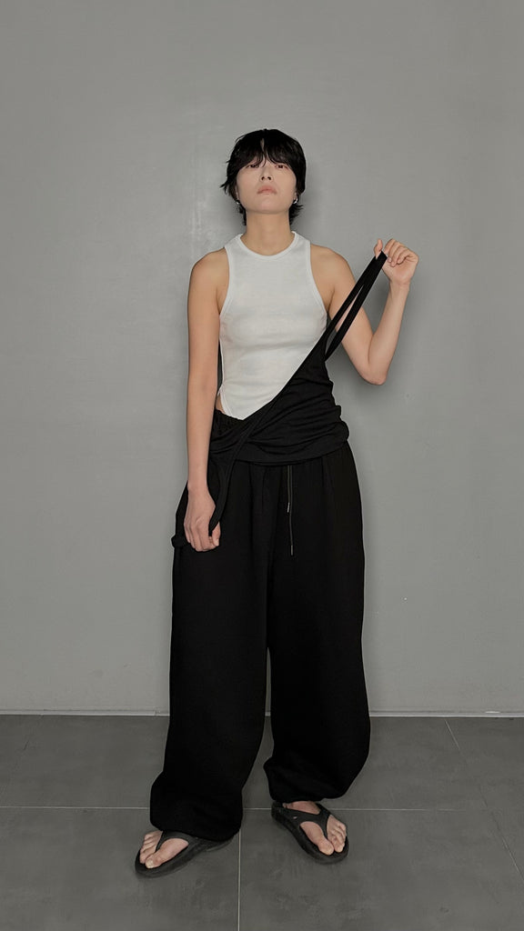 SS25 AMU Unisex Oversized Sleeveless Jumpsuit #BLACK