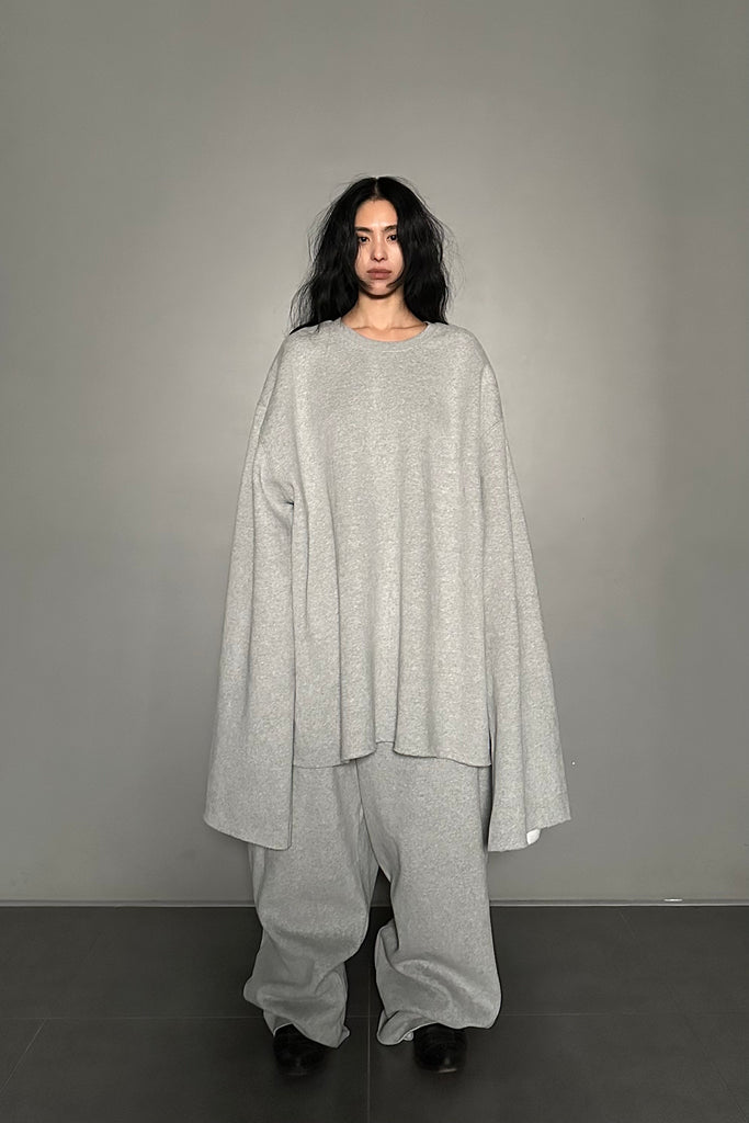 FW24 UNISEX AMU OVERSIZED NAPPED SWEATPANTS #GRAY