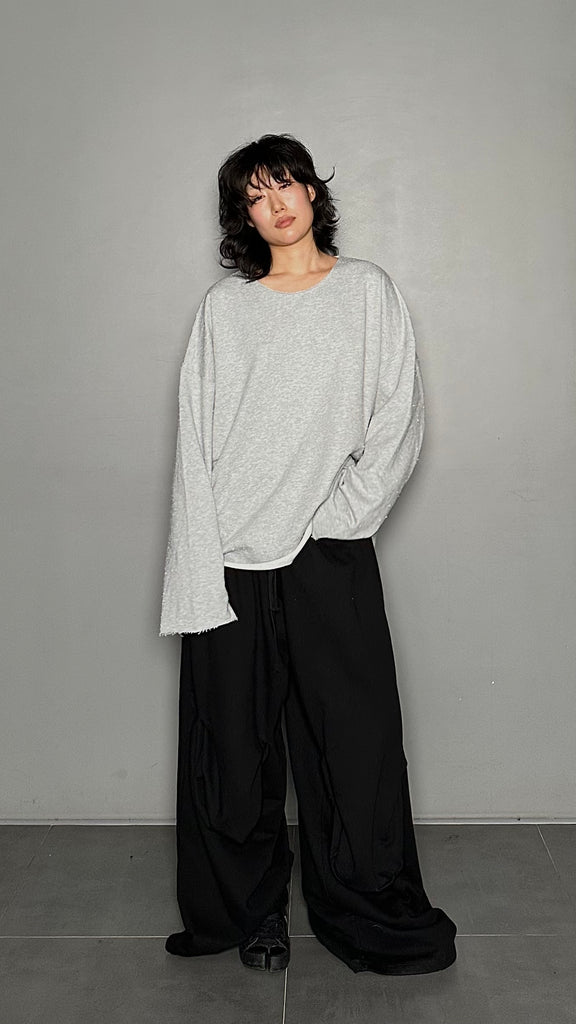 FW25 AMU Unisex. Textured Round-neck Tee (Reversible) #MELANGE