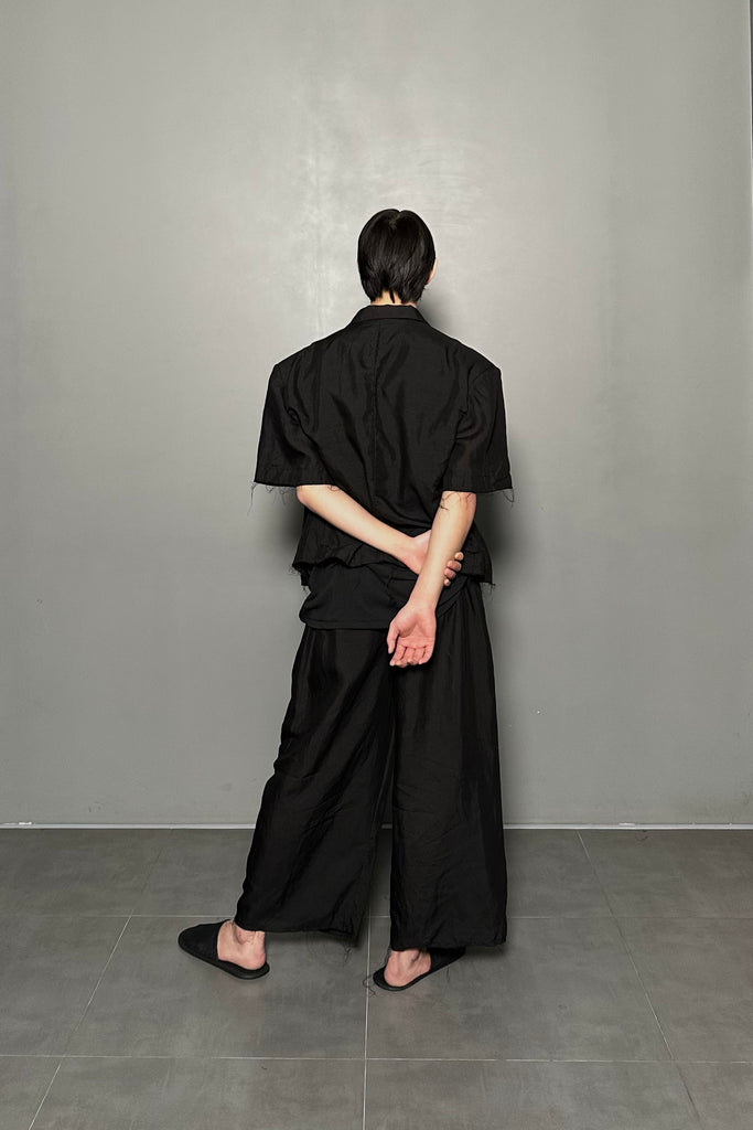 SS25 AMU Unisex Linen Pants #BLACK