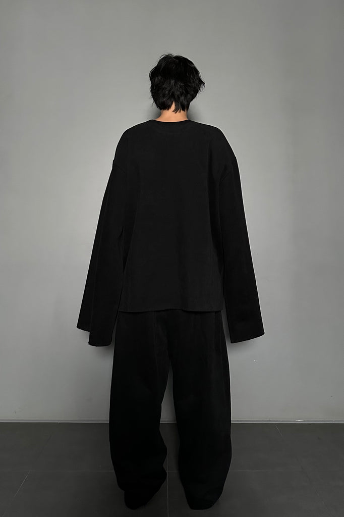 FW24 UNISEX AMU OVERSIZED NAPPED SWEATSHIRT #BLACK