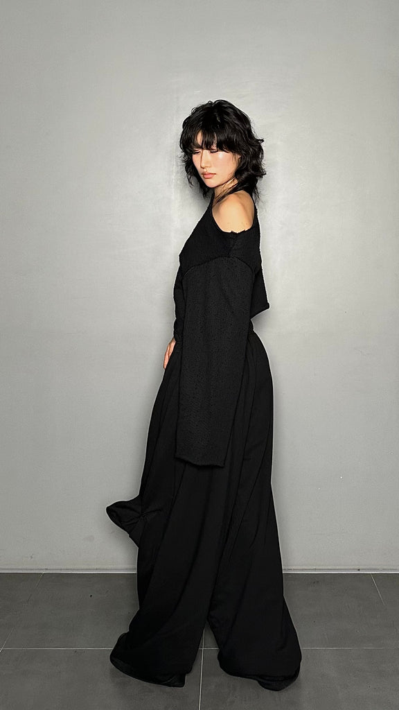 FW25 AMU Unisex. Oversized Pocket Sweatpants #BLACK
