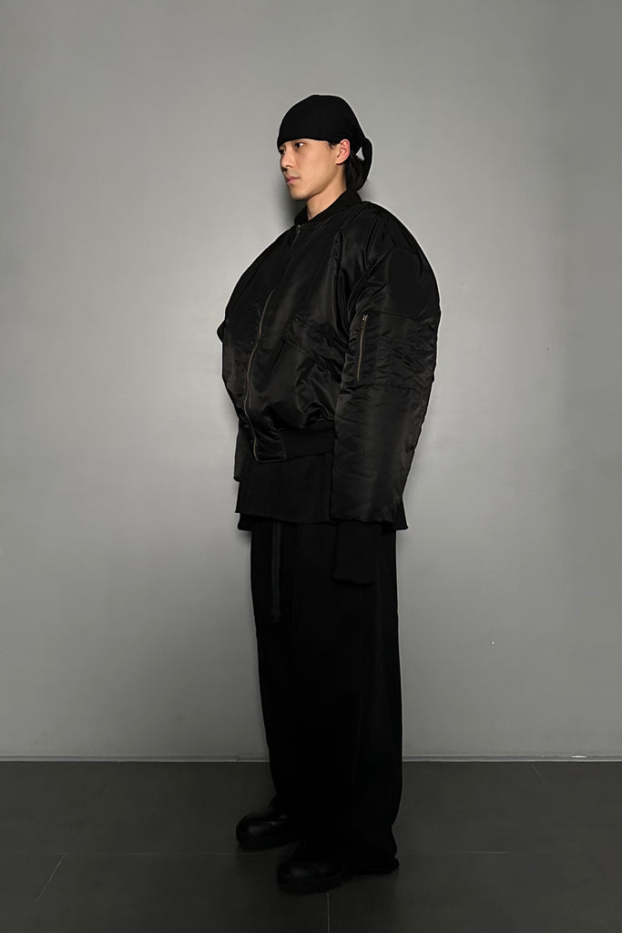 FW24 UNISEX AMU OVERSIZED PADDED REVERSIBLE JACKET #BLACK