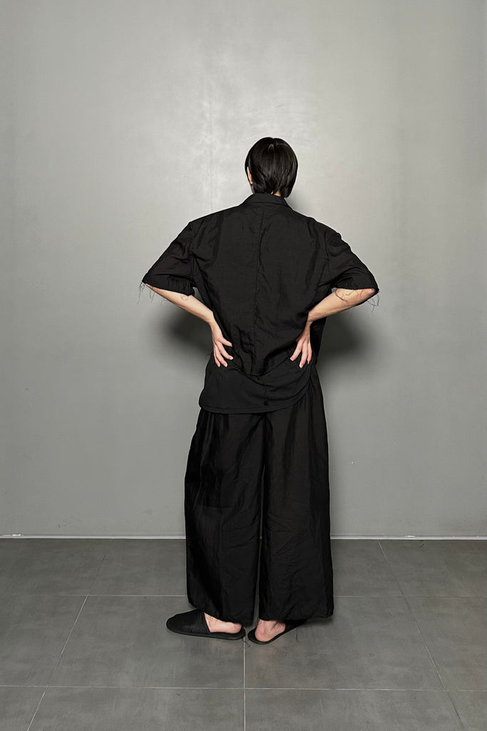 SS25 AMU Unisex Linen Pants #BLACK
