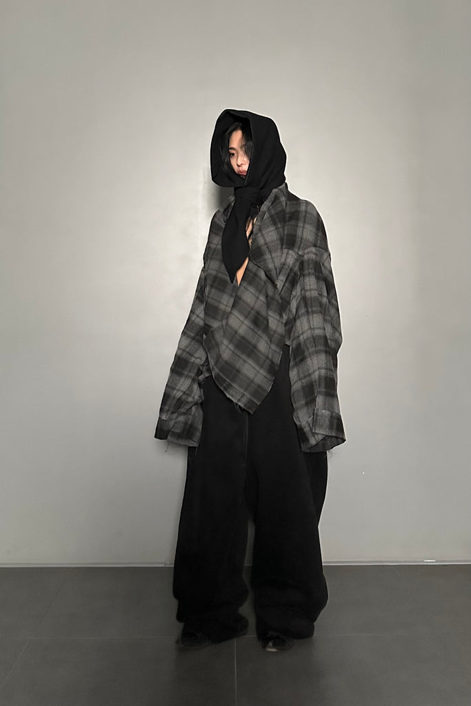 FW24 UNISEX AMU OVERSIZED NAPPED SWEATPANTS #BLACK