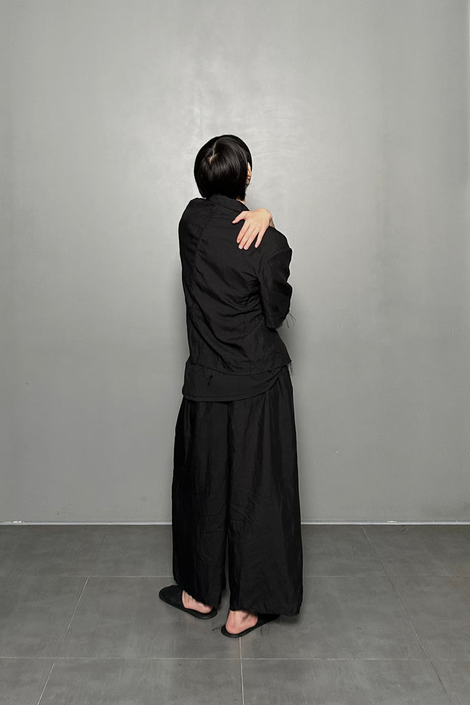 SS25 AMU Unisex Linen Pants #BLACK