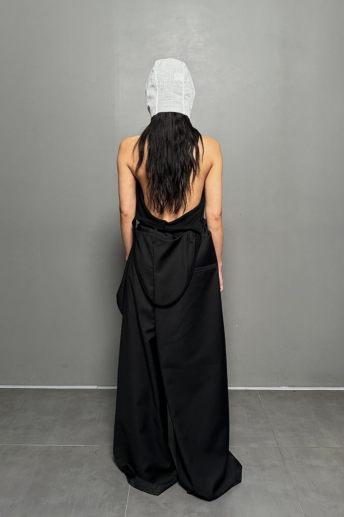 SS24 UNISEX AMU EMPHASIZED OVERSIZED TROUSERS #BLACK