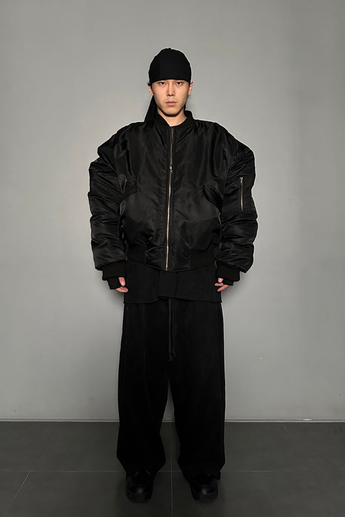 FW24 UNISEX AMU OVERSIZED PADDED REVERSIBLE JACKET #BLACK