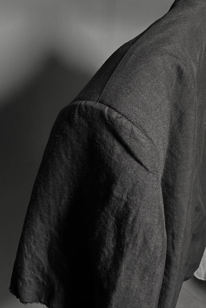 SS25 AMU Unisex Overisized Linen Blazer #BLACK