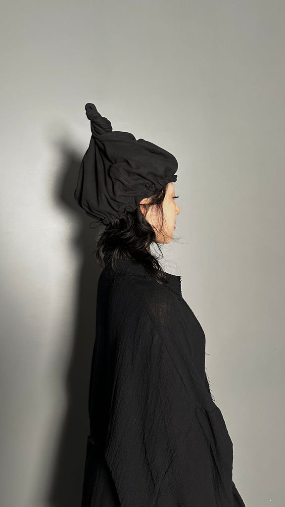 SS25 AMU Unisex. Wire Oversized Stopper Hat #BLACK