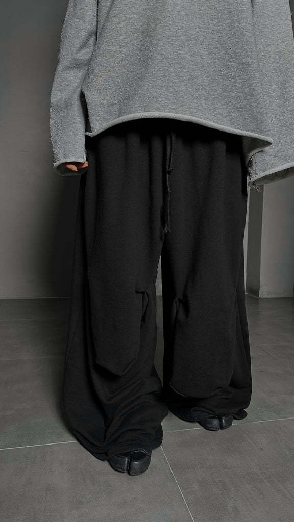FW25 AMU Unisex. Oversized Pocket Sweatpants #BLACK
