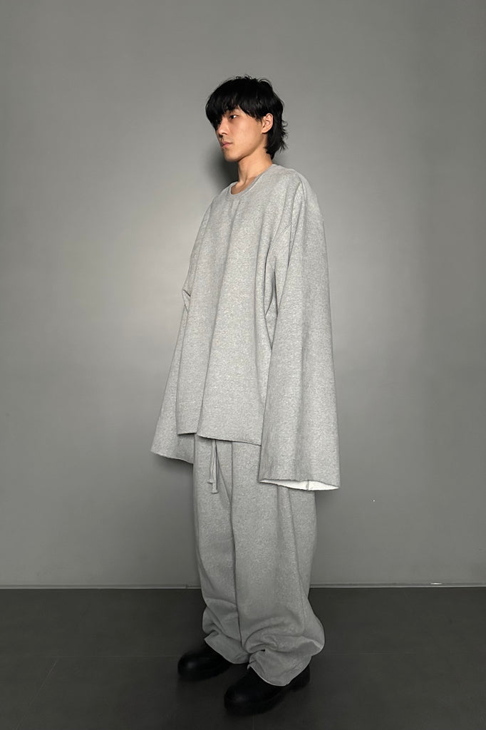 FW24 UNISEX AMU OVERSIZED NAPPED SWEATPANTS #BLACK