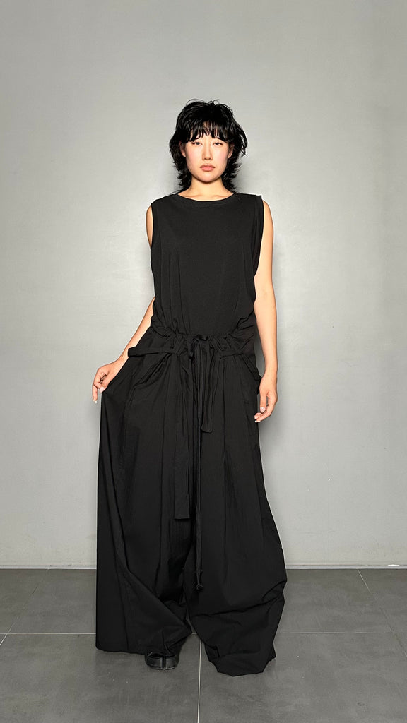 SS25 AMU Unisex. Light & Airy Oversized Trousers #BLACK