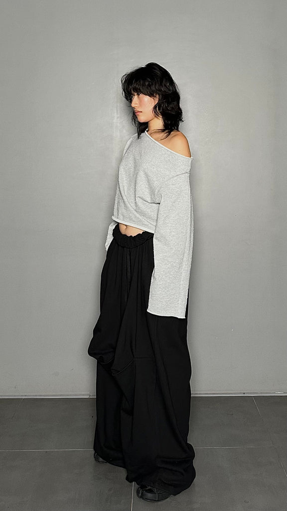 FW25 AMU. Off-shoulder Top (Reversible) #MELANGE