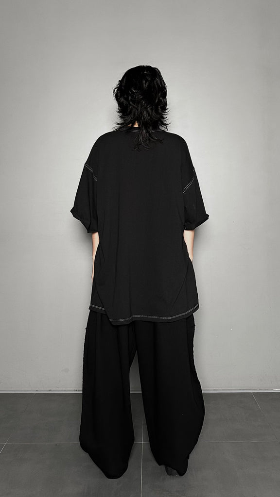 SS25 AMU Unisex. Mega Oversized Cut-Out Sweatpants #GRAY