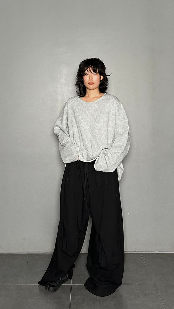 FW25 AMU Unisex. Textured Round-neck Tee (Reversible) #MELANGE