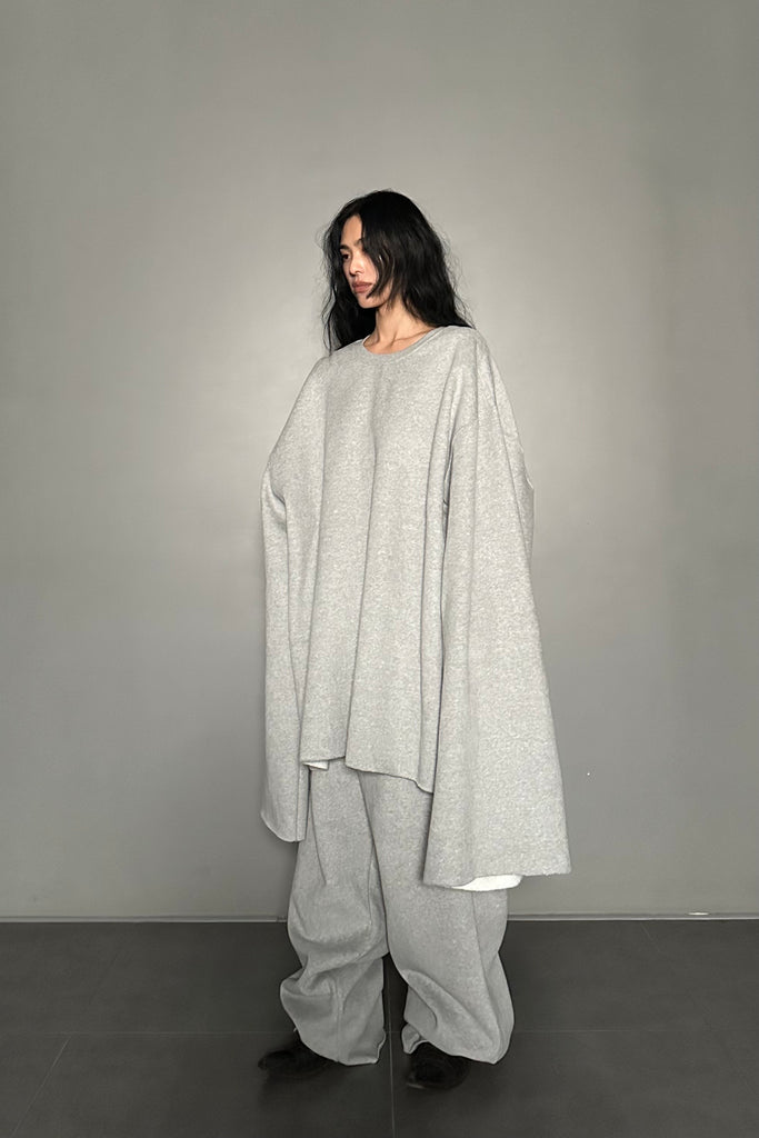 FW24 UNISEX AMU OVERSIZED NAPPED SWEATSHIRT #GRAY