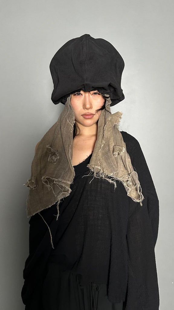 SS25 AMU Unisex. Wire Oversized Stopper Hat #BLACK