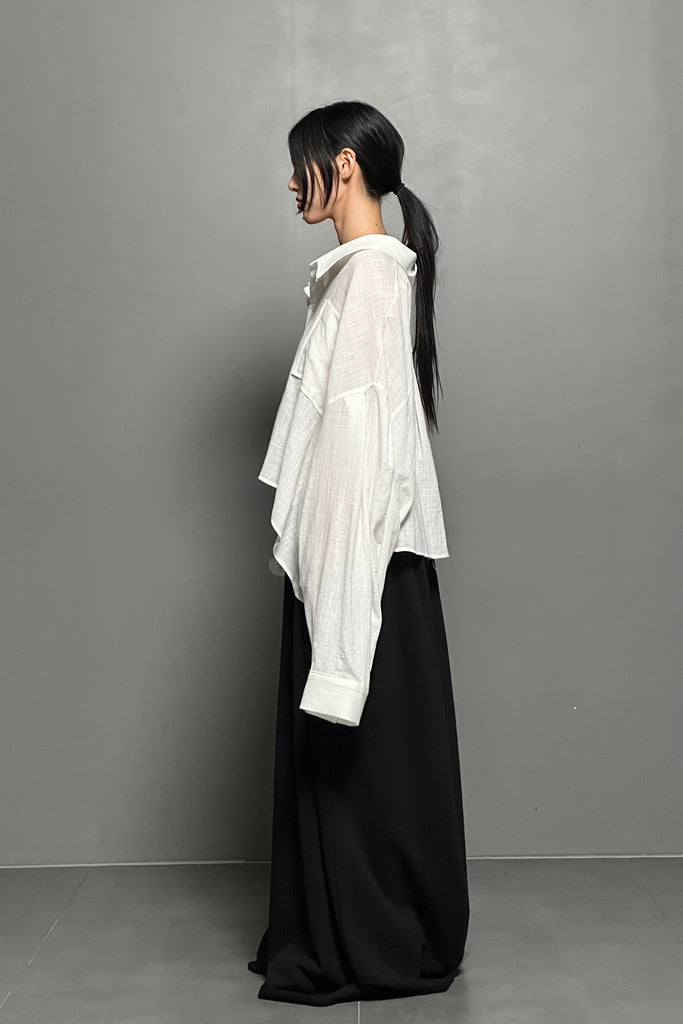 SS24 UNISEX AMU SIGNATURE OVERSIZED POCKET SHIRT #WHITE