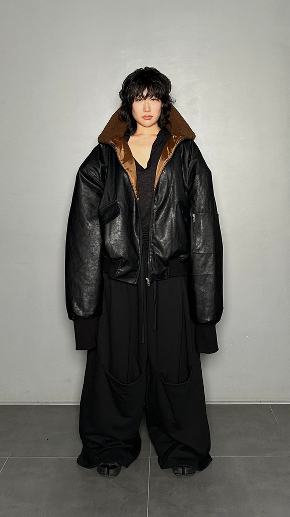 FW25 AMU Unisex. Oversized Padded Jacket #BLACK