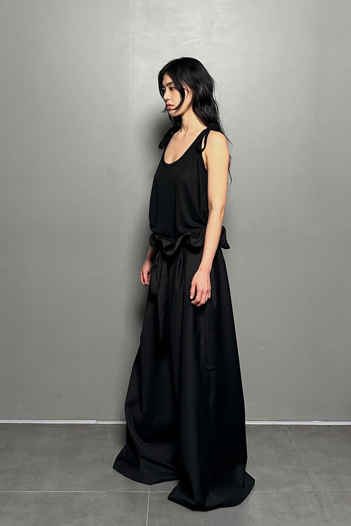 SS24 UNISEX AMU EMPHASIZED OVERSIZED TROUSERS #BLACK