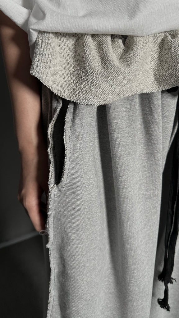 SS25 AMU Unisex. Mega Oversized Cut-Out Sweatpants #GRAY