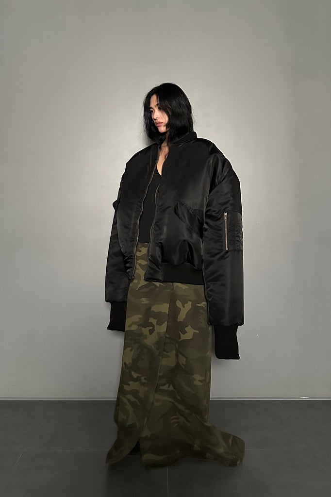 FW24 UNISEX AMU OVERSIZED PADDED REVERSIBLE JACKET #BLACK