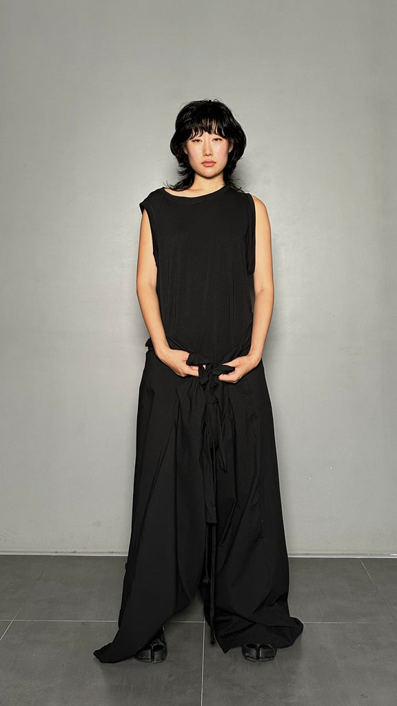 SS25 AMU Unisex. Light & Airy Oversized Trousers #BLACK
