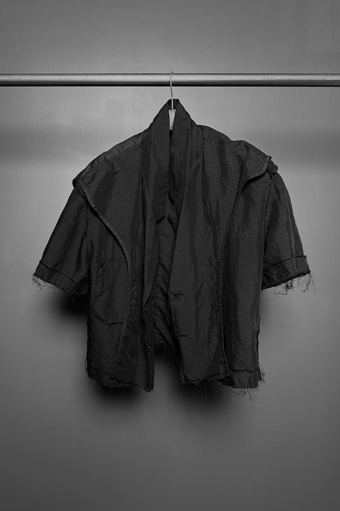 SS25 AMU Unisex Overisized Linen Blazer #BLACK