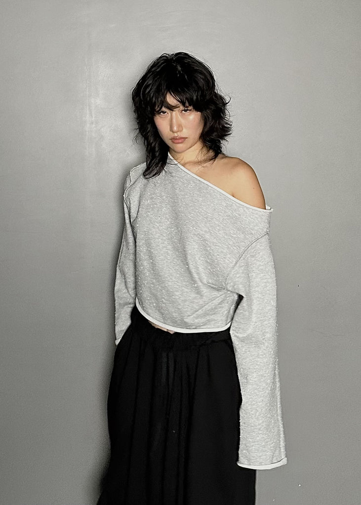 FW25 AMU. Off-shoulder Top (Reversible) #MELANGE