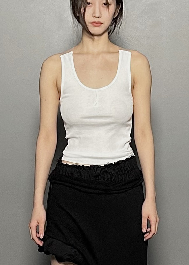 SS25 AMU Silhouette Sleeveless Top #WHITE [Pre-Order 20% OFF until 05/09]