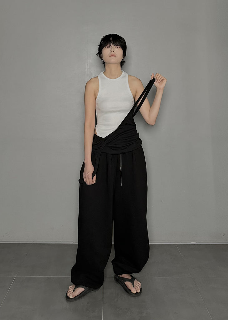 SS25 AMU Unisex Oversized Sleeveless Jumpsuit #BLACK
