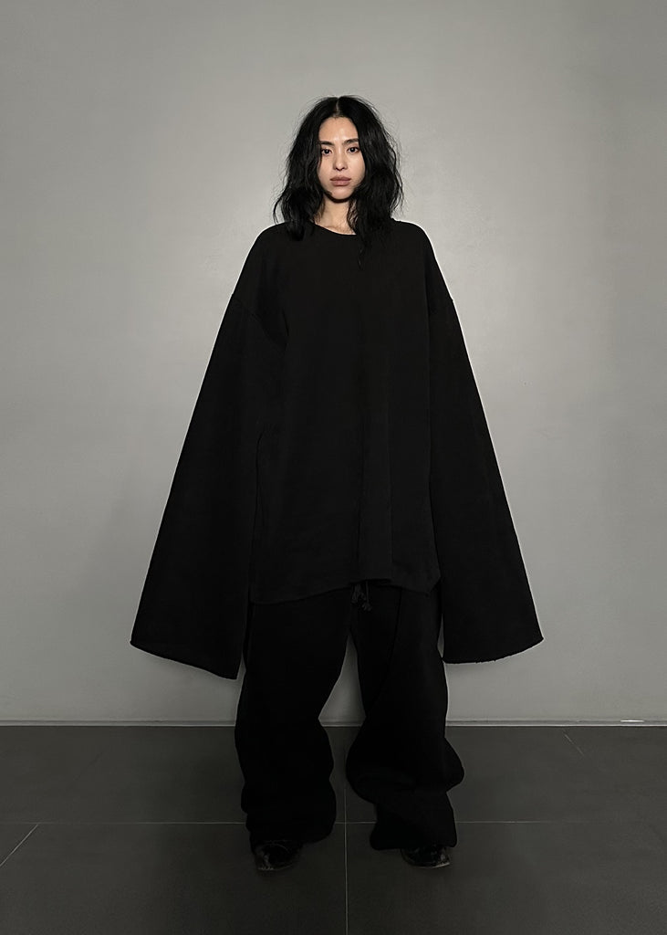 FW24 UNISEX AMU OVERSIZED NAPPED SWEATSHIRT #BLACK