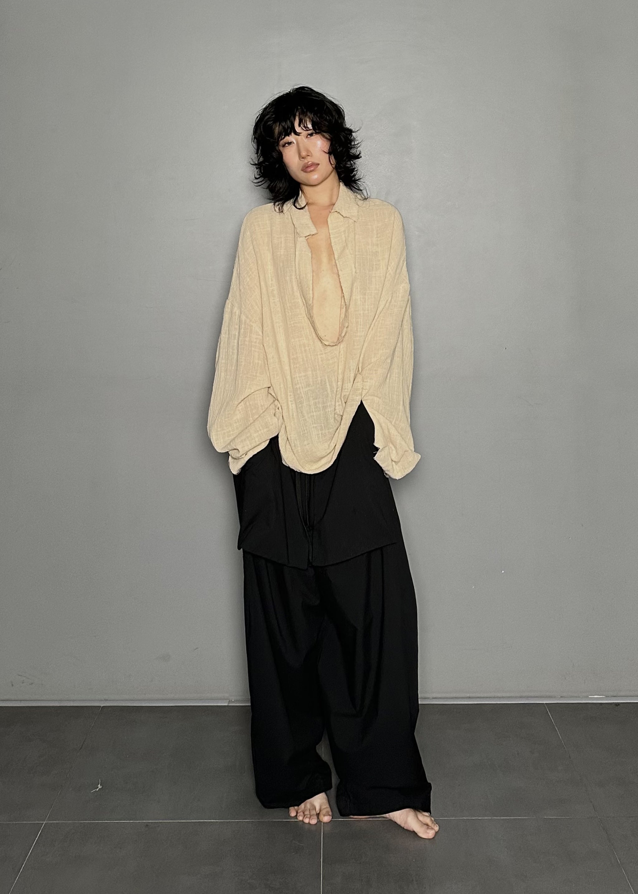 【BAON】[unisex] Amiku Summer Over Check Shirt 1M-B026-052-1_sivasdescalzo-