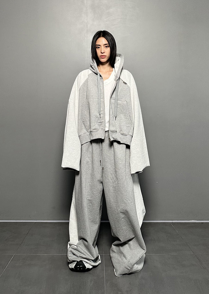 FW24 UNISEX AMU OVERSIZED ZIP SWEATPANTS #GRAY