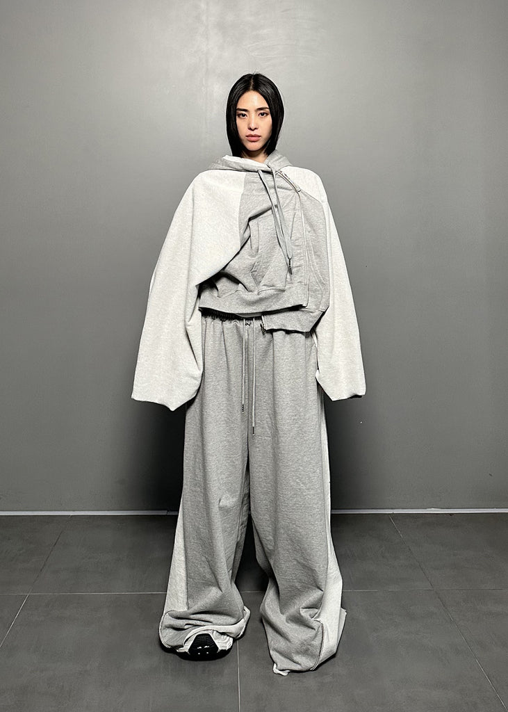 FW24 UNISEX AMU OVERSIZED ZIP HOODIE JACKET #GRAY