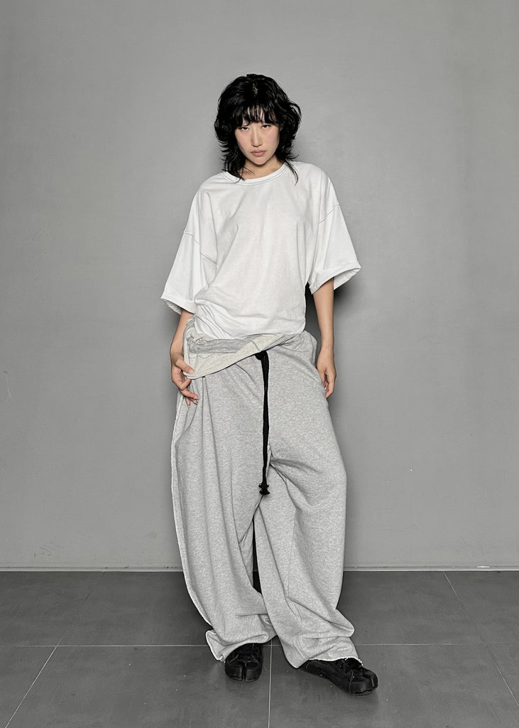 SS25 AMU Unisex. Mega Oversized Cut-Out Sweatpants #GRAY