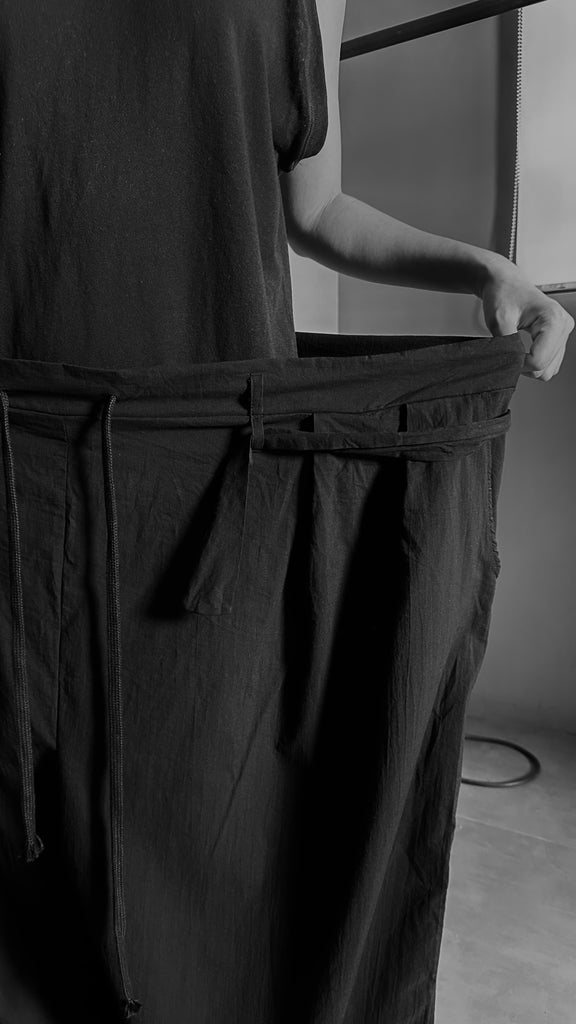 SS25 AMU Unisex. Light & Airy Oversized Trousers #BLACK