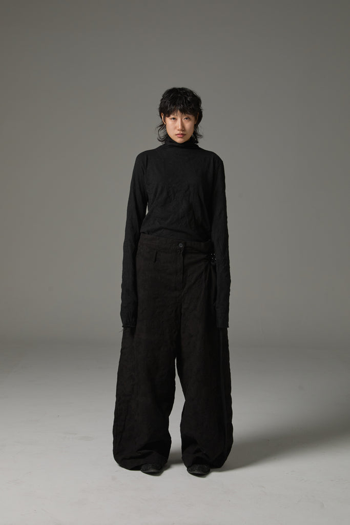 FW25 AMU UNISEX. Oversized Camo Trousers #BLACK