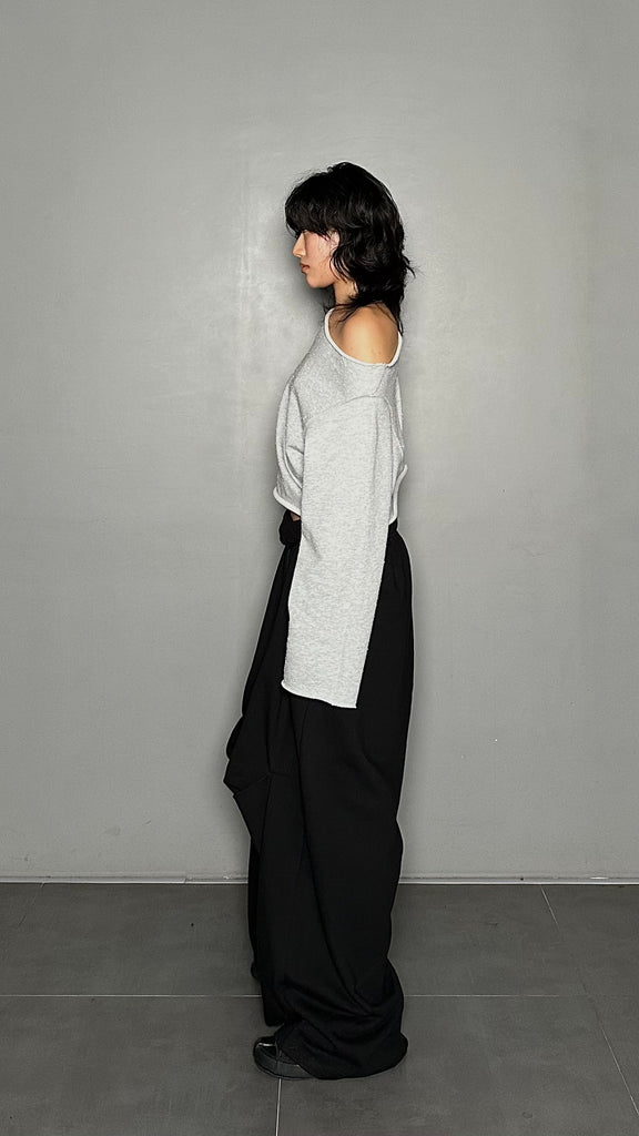 FW25 AMU. Off-shoulder Top (Reversible) #MELANGE