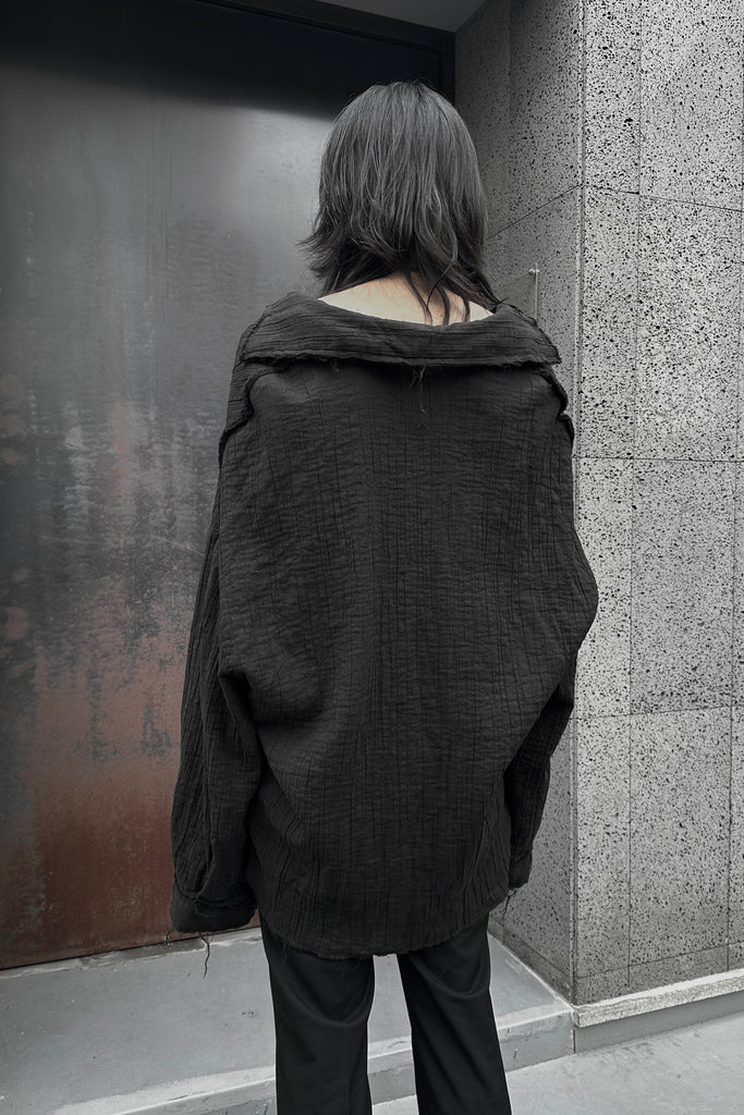 FW25 AMU UNISEX. Washed Oversized Shirt #BLACK