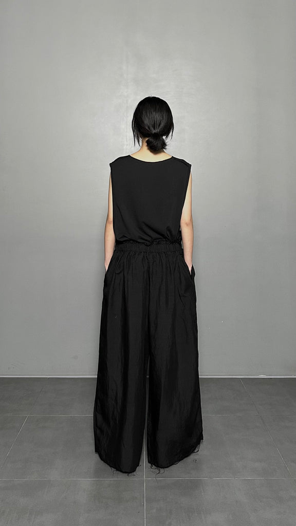 SS25 AMU Unisex Linen Pants #BLACK