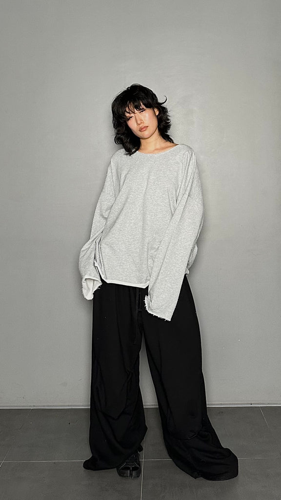 FW25 AMU Unisex. Textured Round-neck Tee (Reversible) #MELANGE