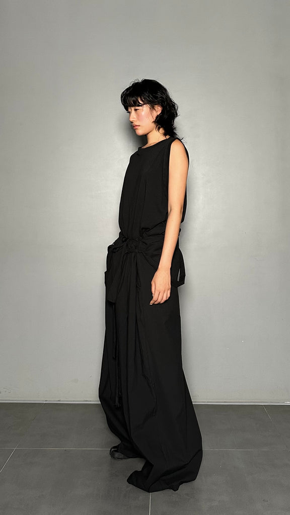 SS25 AMU Unisex. Light & Airy Oversized Trousers #BLACK