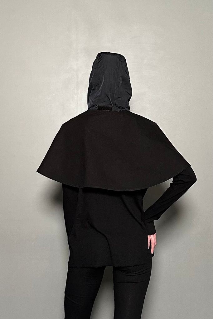 SS25 UNISEX AMU HOODIE CAPE #BLACK