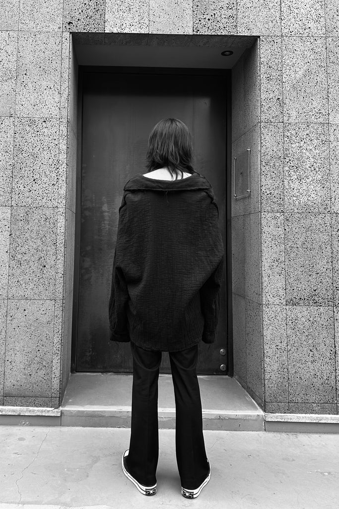 FW25 AMU UNISEX. Washed Oversized Shirt #BLACK